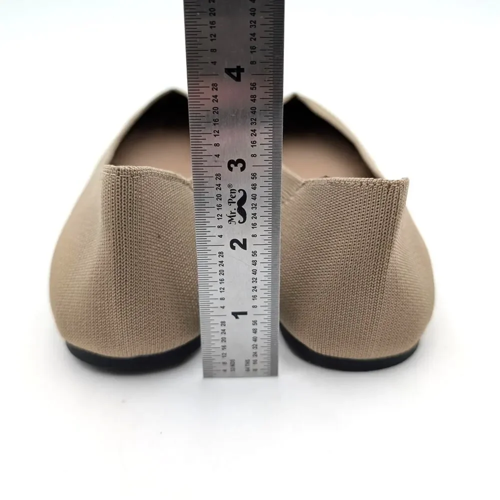 Mia Kerri Pointed Toe Ballet Flat Shoes Women's Dark Sand Size US7.5M EU38